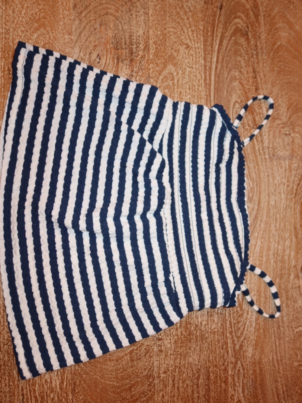 Girls Blue and White Strip Spaghetti Strap Tank Top Size L (10-12)